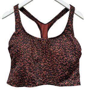 NEW All in Motion Swim Top XL Tankini Leopard Print Racer Back Black Brown